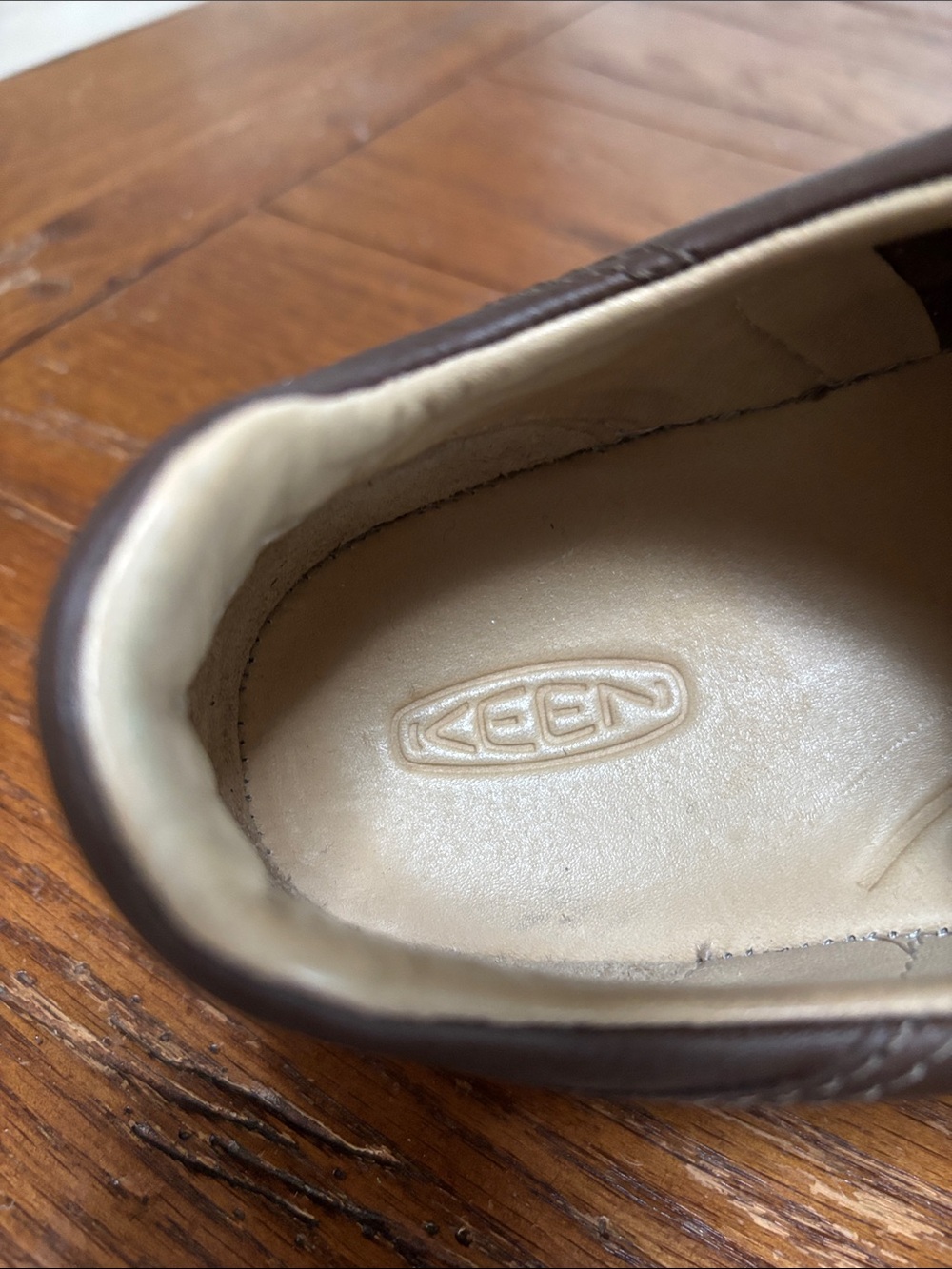 Keen KNX T-Toe Sneaker Men’s Dark Brown Leather Slip-on Comfy 1030625 Size 10.5 - Picture 10 of 15